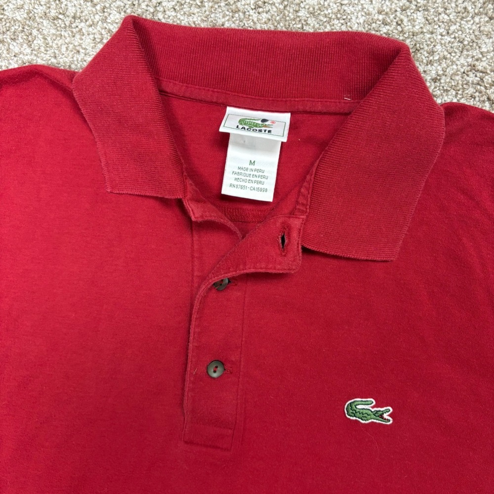Lacoste L.12.12 Polo Men's Medium Classic Fit Original Red Logo Pique Cotton